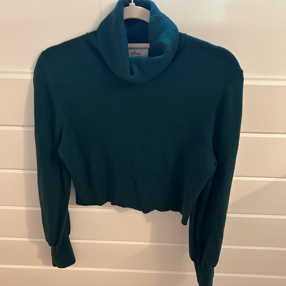 Wilred Forest Green Turtleneck Sweater Size Small